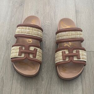 Sam Edelman Brown and Cream Sandals